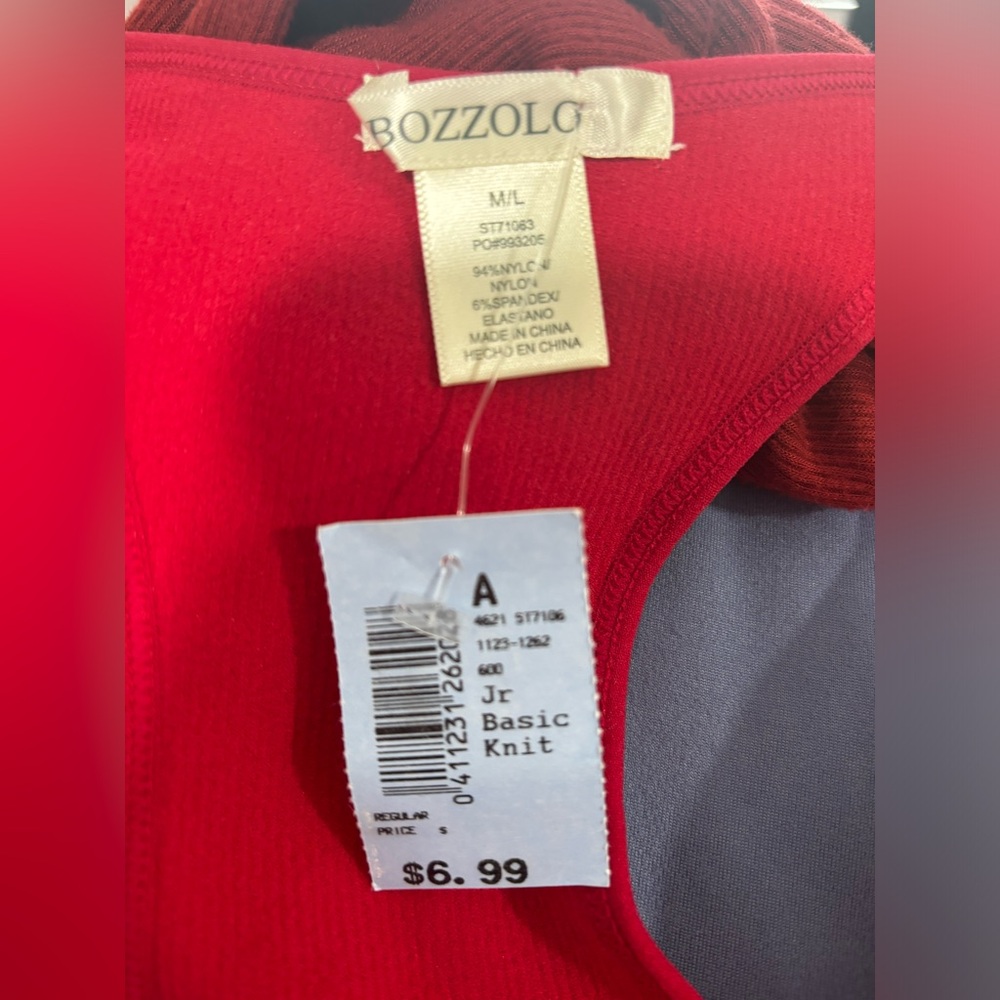 Red Bozzolo Rib Racer Back Tank Top - Picture 5 of 6